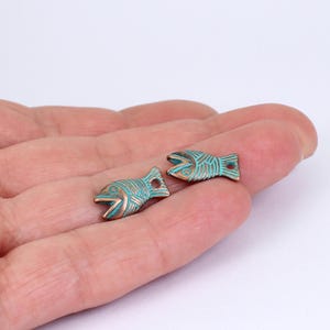 5/10/20 x Fish Charms with Patina, 15mm x 8mm Bohemian Style Charms, by Jewellery Making Supplies London ( JMSLondonCo )
