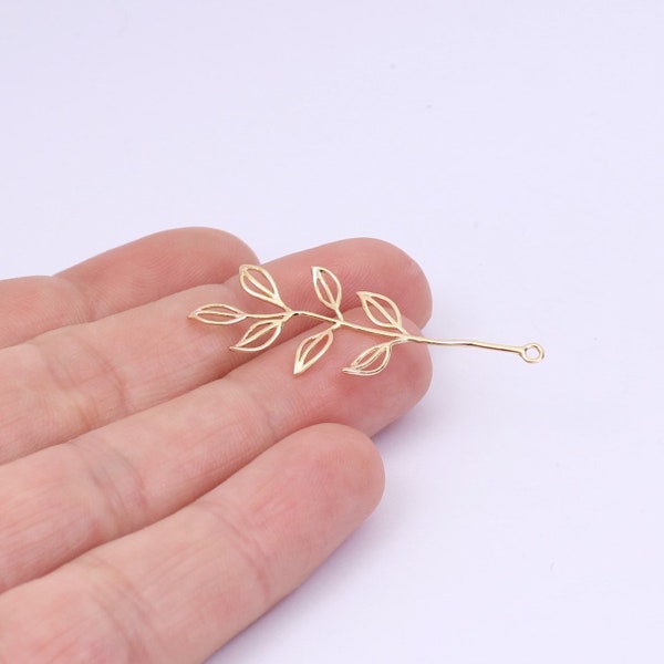 2/4 x 18K Gold Plated Delicate Filigree Branch Charms, 43mm x 14mm, par Jewellery Making Supplies London (JMSLondonCo)