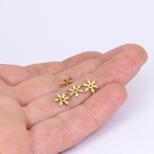 30/60 x Raw Brass Flower Centre Beads,  8mm, by Jewellery Making Supplies London ( JMSLondonCo )