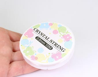 2 x Spools of 0.7mm/0.8mm or 1mm Clear Stretchy Elastic Cord, Approx 10 Meters Each Spool, by JMSLondonCo.