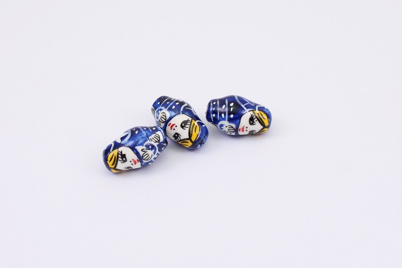 2/4 x Russian Style Matryoshka Doll Ceramic Beads, 26mm x 14mm Approx, by Jewellery Making Supplies London JMSLondonCo image 3