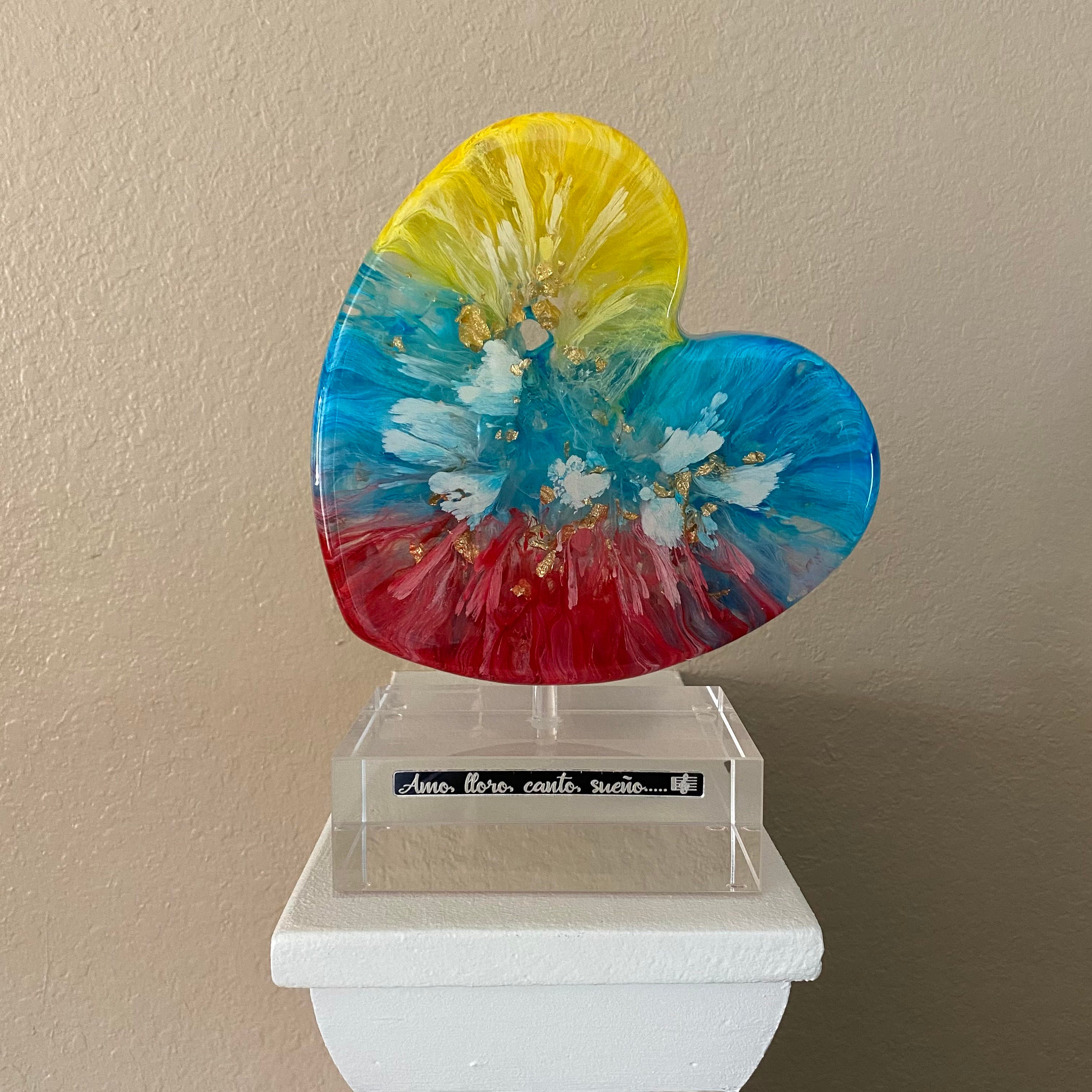 Heart Sculpture. Resin Art Decoration. Heart Resin Art. Heart Etsy