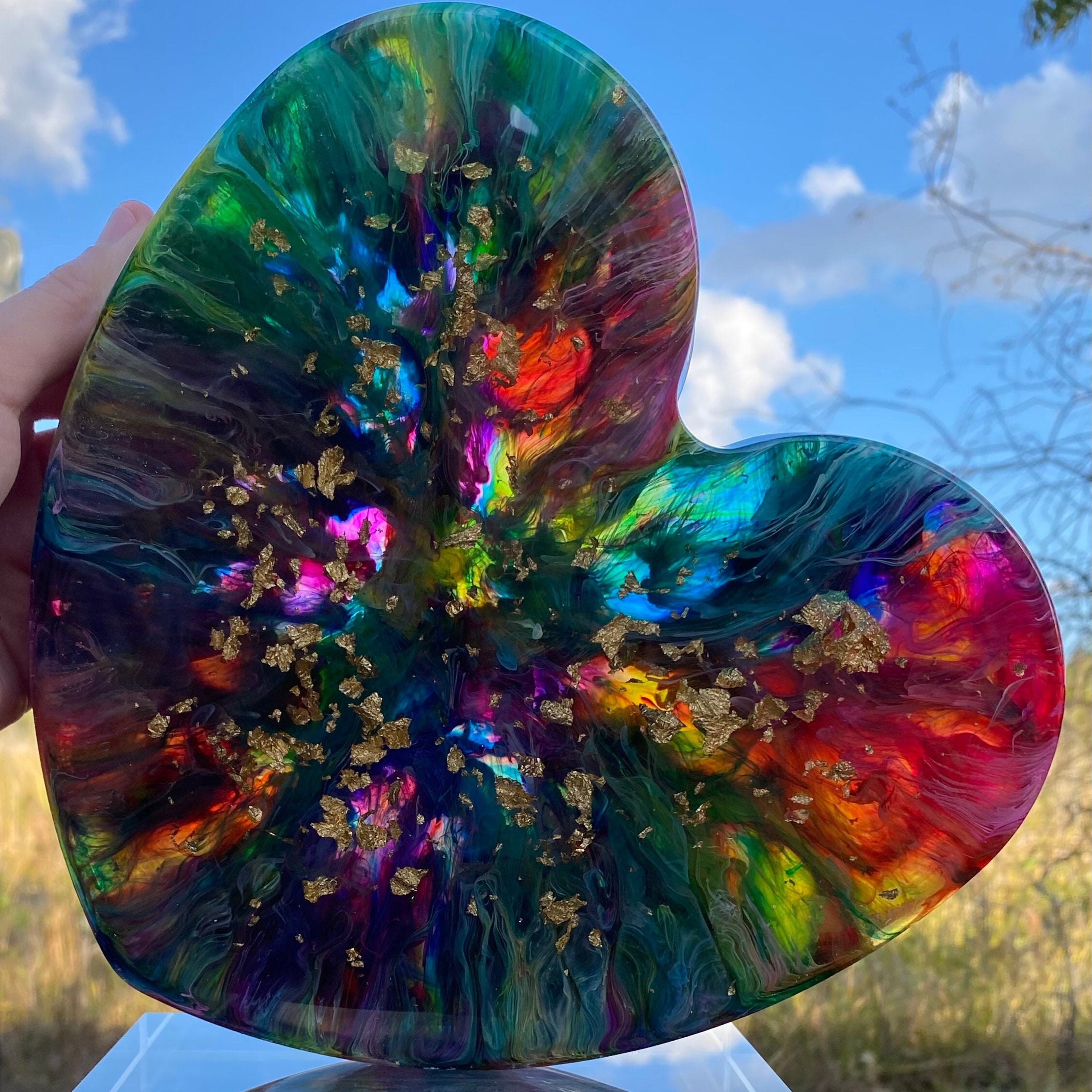 Heart Sculpture. Resin Art Decoration. Heart Resin Art. Heart Etsy