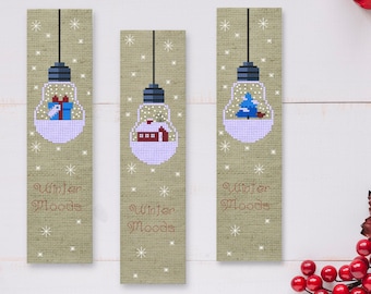 Christmas cross stitch bookmark patterns PDF
