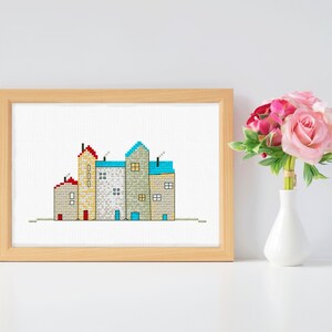 Row Houses Cross Stitch Pattern - Instant Download PDF