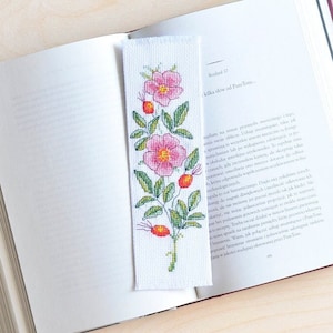 Cross Stitch Bookmark Pattern, Wild Rose, Dog Rose, Flower Floral, Instant download PDF image 2