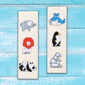 2 Kreuzstich Lesezeichen Anleitungen - Origami Tiere - Einfach Lustig - sofort download PDF