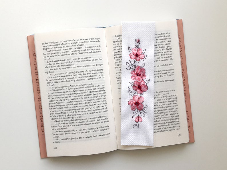 Cross Stitch Pattern Bookmark Cherry blossom Cherry flower Sakura Instant download PDF image 2