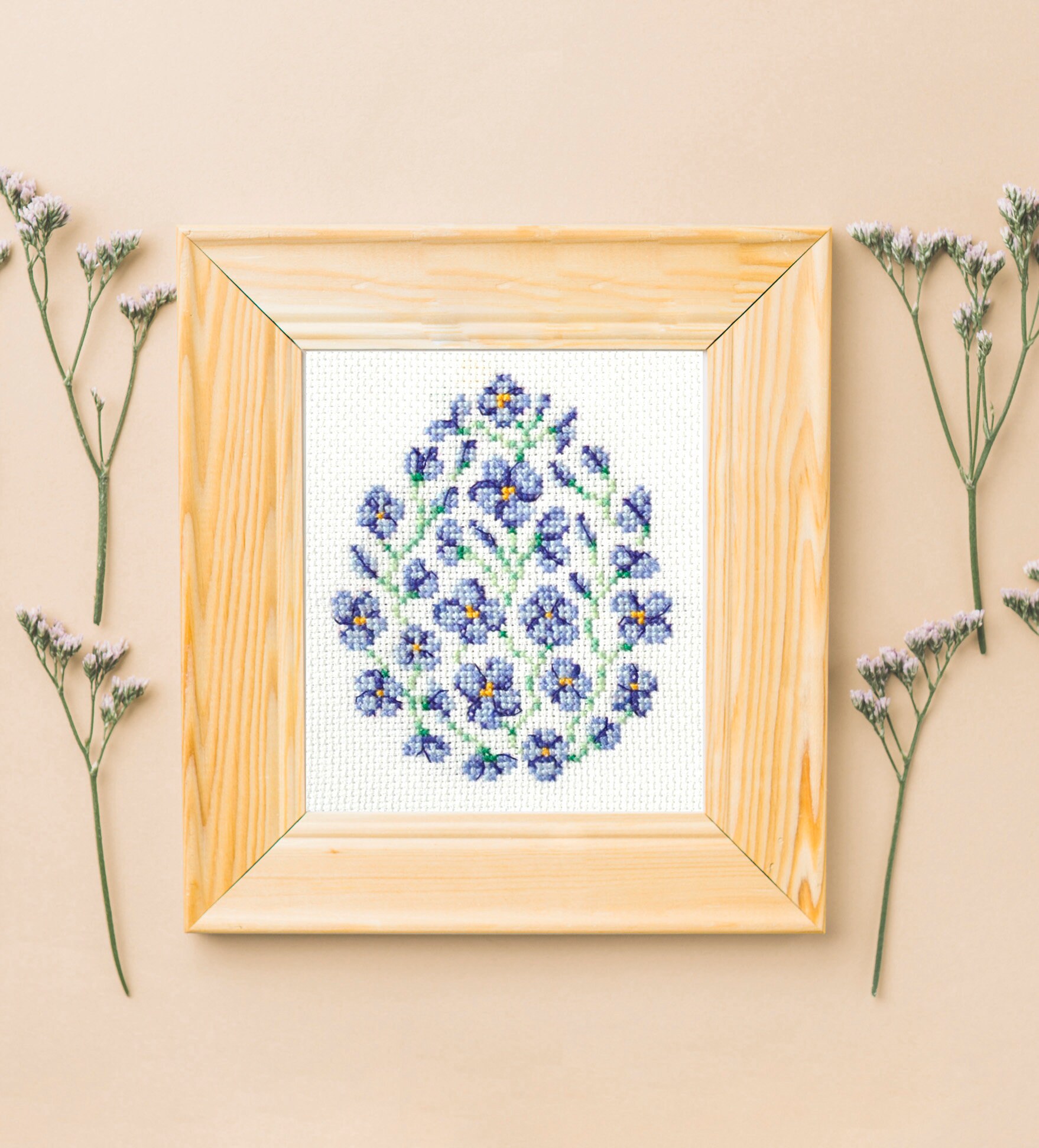 3 Easter Eggs Cross Stitch Patterns, Spring Flowers Floral - Instant ...