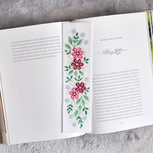 Cross Stitch Pattern Bookmark Floral Rose Flowers - instant download PDF