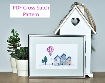 House cross stitch | Etsy