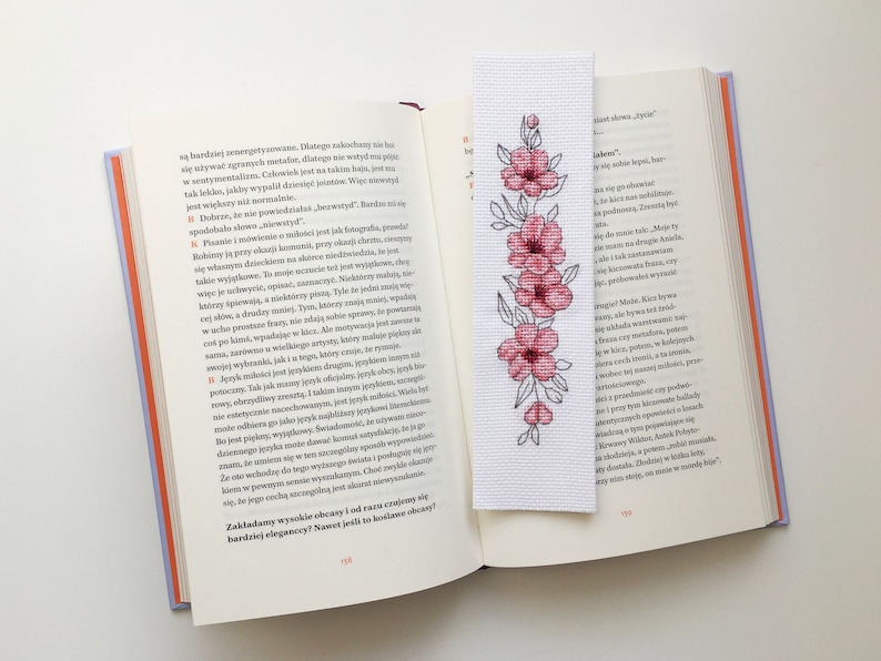 Cross Stitch Pattern Bookmark Cherry blossom Cherry flower Sakura Instant download PDF image 4