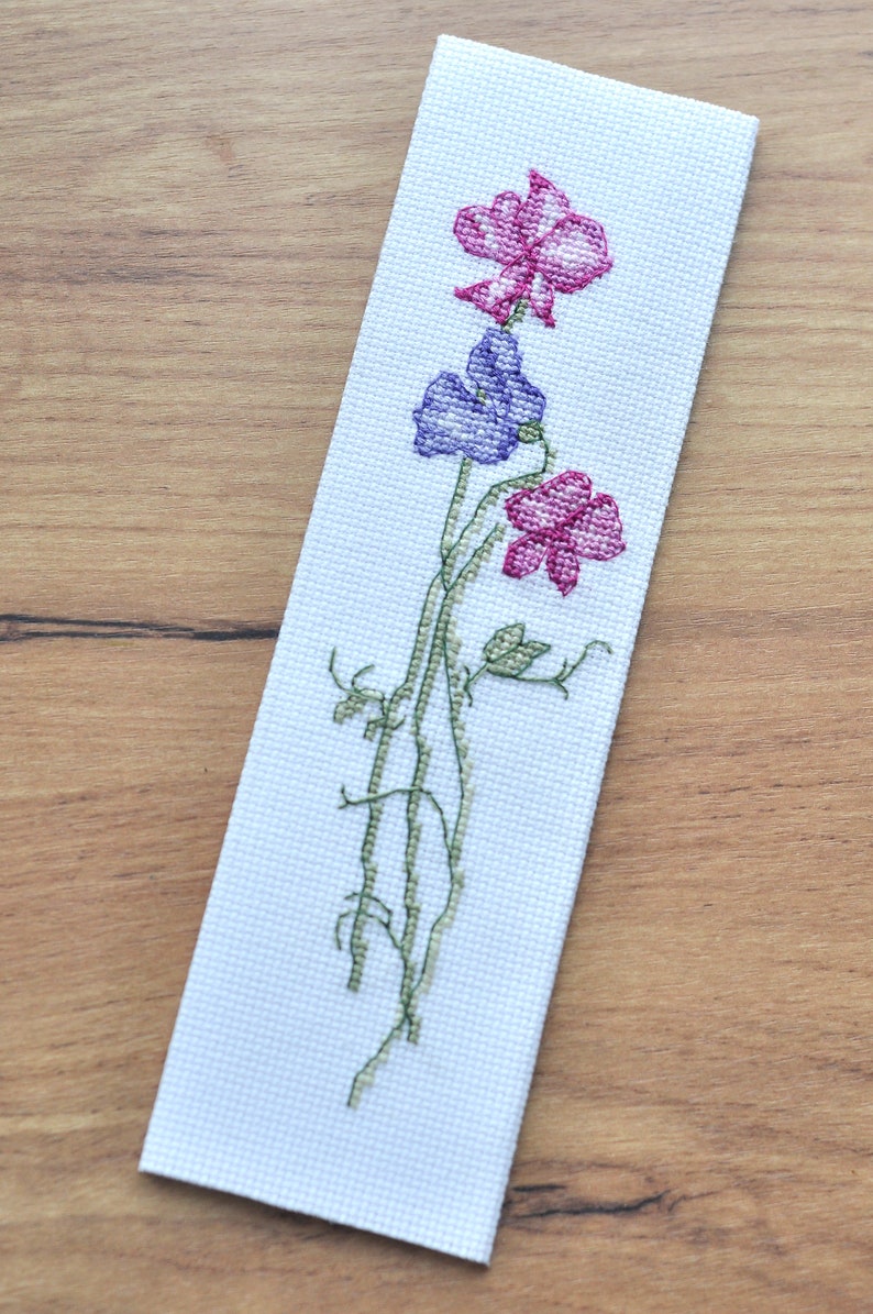 cross-stitch-bookmark-pattern-floral-sweet-pea-flowers-etsy