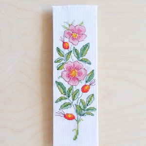 Cross Stitch Bookmark Pattern, Wild Rose, Dog Rose, Flower Floral, Instant download PDF image 3