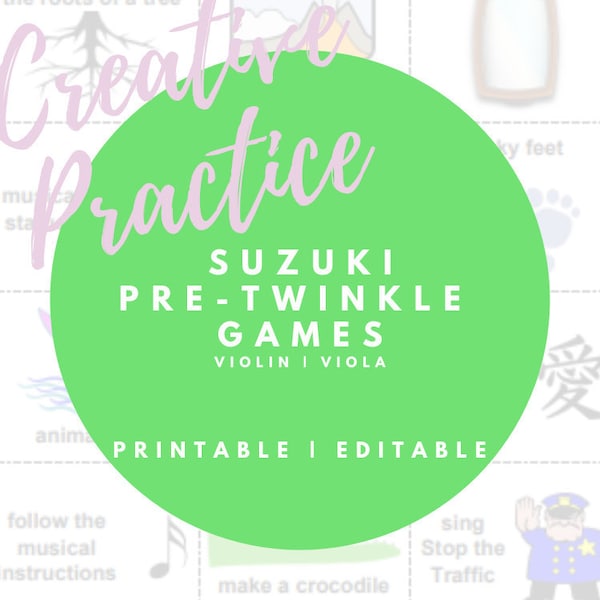 Suzuki Pre-Twinkle Games Printable Flashcards for Violin & Viola