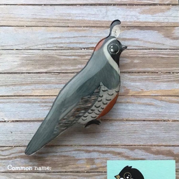 Quail Pin Etsy