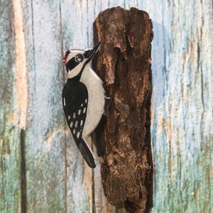 Downy Woodpecker Lapel Pin (or magnet)