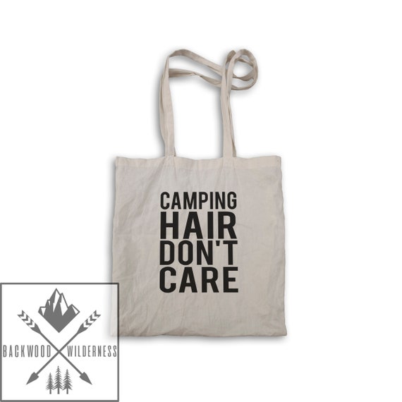 Camping Hair Dont Care Girls Cute Funny Festival Tumblr Hipster Shopping Bag Slogan Tote