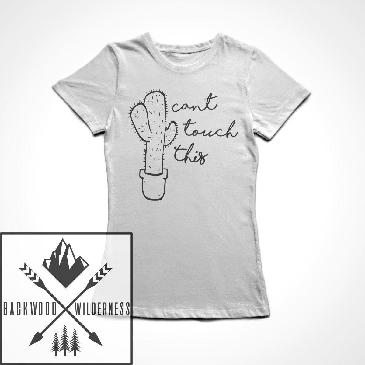 Image of Can't Touch This Funny Festival Cute Cool Punny Fitted Womans T Shirt