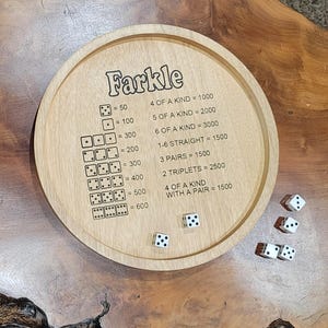 Handmade Farkle Dice Game Board – Wooden Family Game Night Essential