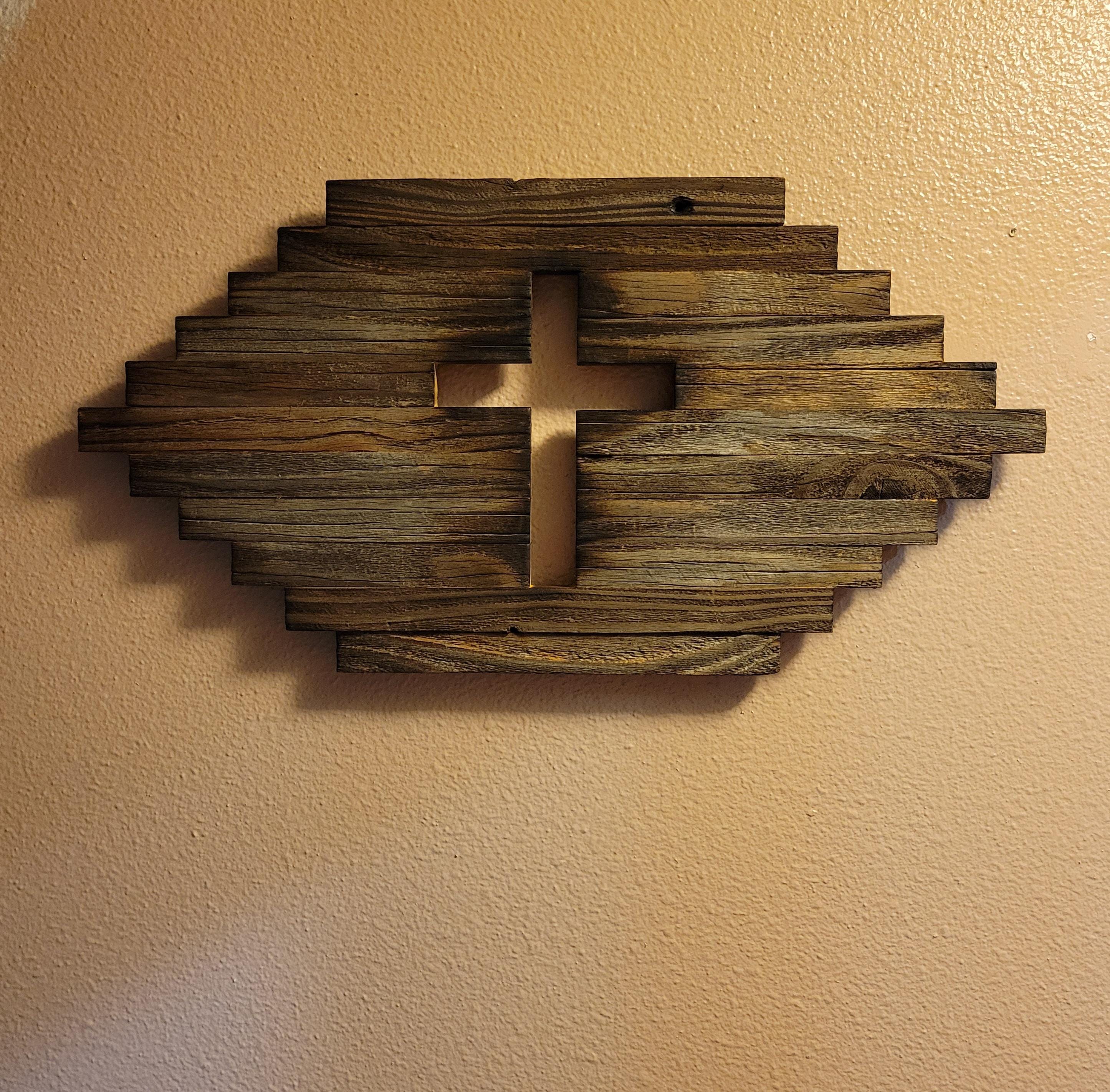 Handmade Wooden Cross Wall Art | Rustic Christian Home Decor | Faith ...