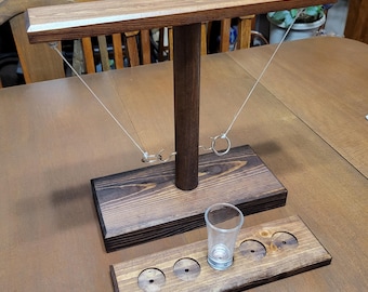 Hook and Ring Toss Game: Adult Drinking Party Game with Shot Glass