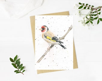 Plantable British Birds Goldfinch A6 Blank Greeting Card Plantable seed Wildflower Card Eco-Friendly Biodegradable Seed Paper