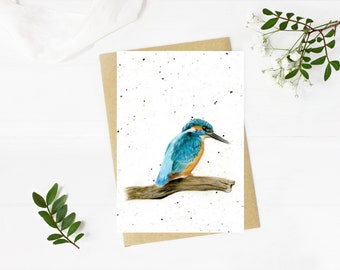 Plantable British Birds Kingfisher A6 Blank Greeting Card Plantable seed Wildflower Card Eco-Friendly Biodegradable Seed Paper