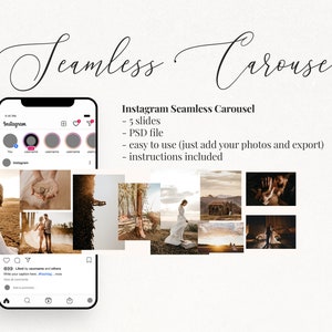 New Instagram Seamless Carousel - Photoshop PSD Slide Post Template for Influencers and Photographers