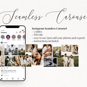 New Instagram Seamless Carousel - Photoshop PSD Slide Post Template for Influencers and Photographers