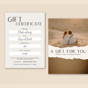 Photography Gift Certificate, Canva Template, Session Coupon, Gift Voucher, Photography Personalized Template, Printable Gift Card image 7