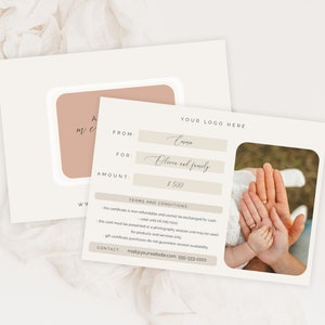 Modèle de certificats-cadeaux de photographe, coupon, photo de bon d’achat, carte-cadeau, modèles Photoshop PSD