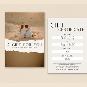 Photography Gift Certificate, Canva Template, Session Coupon, Gift Voucher, Photography Personalized Template, Printable Gift Card image 6