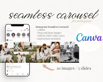 2022 Instagram Carousel, Canva Instagram Template, Seamless Carousel, Instagram Puzzle, Slide Post