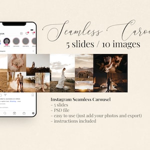 2022 Instagram Carousel - Collage Photoshop PSD Slide Post Template for Influencers and Photographers
