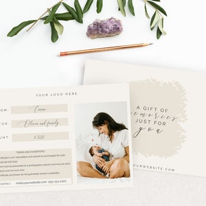Fotografie Geschenk-Zertifikat-Vorlage, Fotografie-Geschenk-Gutschein, Geschenk-Karte-Vorlage, druckbare Photoshop PSD
