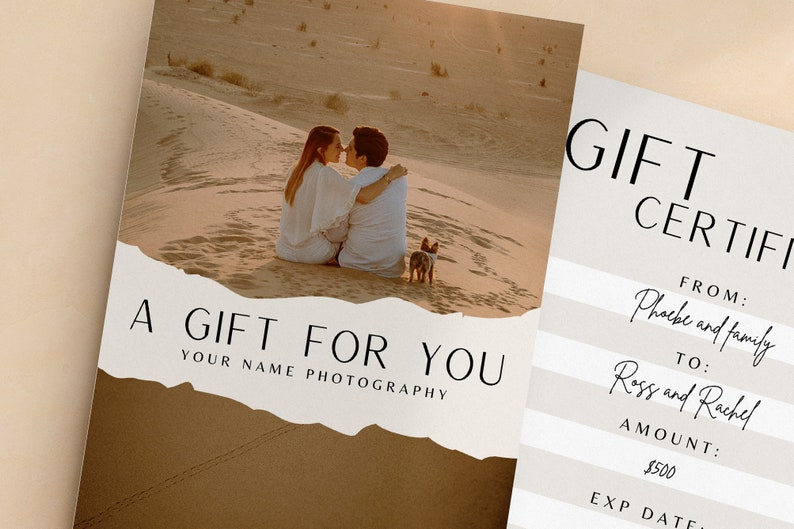 Photography Gift Certificate, Canva Template, Session Coupon, Gift Voucher, Photography Personalized Template, Printable Gift Card image 5