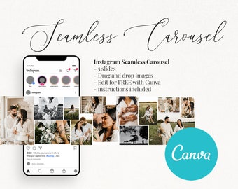 Instagram carousel, Canva Instagram Template, Seamless Carousel, Instagram Puzzle, Slide Post