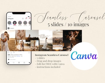 2022 Instagram Carousel, Canva Instagram Template, Seamless Carousel, Instagram Puzzle, Slide Post