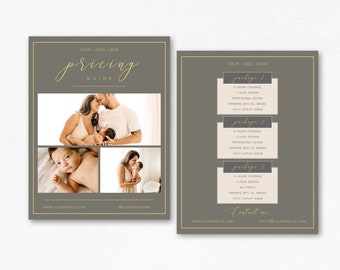 Photography Price List, Wedding Pricing Guide, Wedding Price Flyer, Pricing Guide for Photographers, Sell Sheet Template, PDF PSD