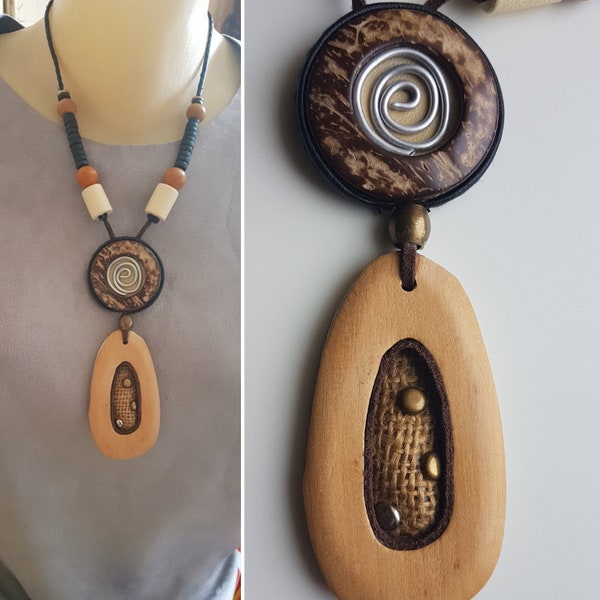 Unique necklace for women,wood and metal necklace,boho jewelry,bohemian jewelry,hippy jewelry,bohemian necklaces,boho necklaces,minimalist