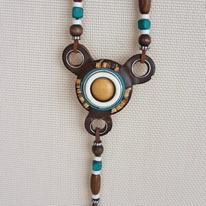 Handmade beaded necklace,turquoise and brown necklace,Lariat & Y necklace,One of a kind jewelry,bohemian jewel,boho and hippie necklaces