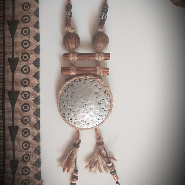 APACHE DREAM - handgefertigte Halskette - Lederanhänger, Boho Hippie Schmuck, Halskette für Frauen, Geschenk für sie