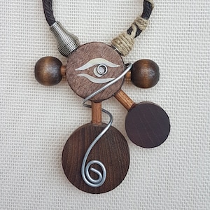 Wood art necklace&quot; Whispers&quot;Nature-Inspired ,One of a kind wood and metal necklace,Unique wooden pendant necklace,handmade necklace,protest