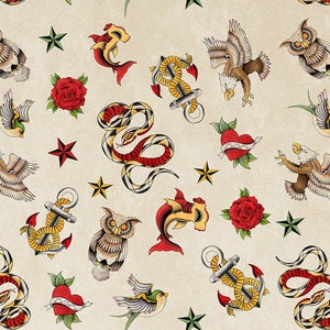 Tattoo Changing Pad Cover | Old School Traditional American Tattoo Nursery Theme