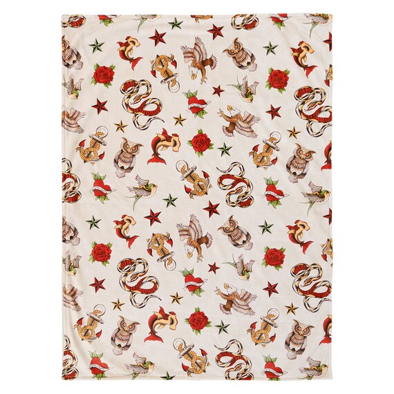 Tattoo Theme Baby Blanket Sailor Jerry Baby Shower Gift Etsy