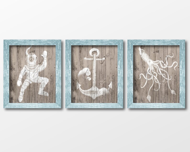 Rustic Nautical Nursery Art Nautical Decor 8 Nautical Etsy