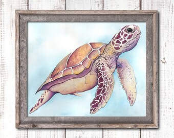 Sea Turtle Art, Watercolor Turtle, Turtle Prints