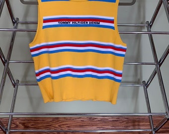 tommy hilfiger yellow crop top