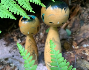Vintage Holz Kokeshi Puppen Japanische Holzpuppen